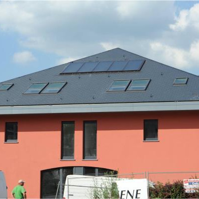 Résidence Drêve du Parc avec système de chauffage relié à un système de panneaux solaires